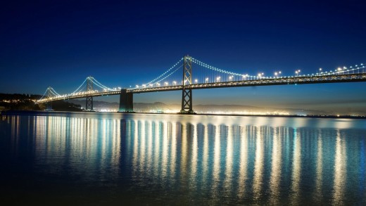 San Francisco Bay Bridge Blue Hour Wallpaper