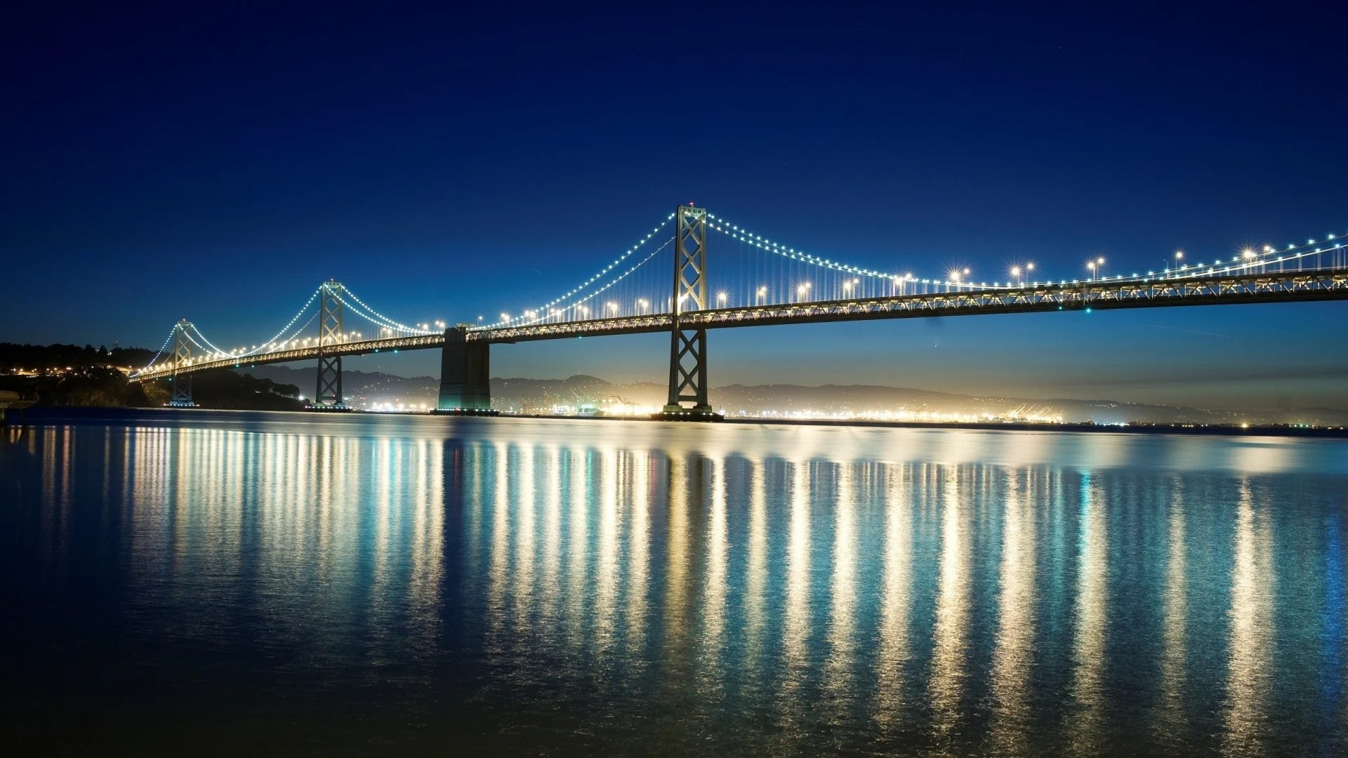 San Francisco Bay Bridge Blue Hour Wallpaper – free HD wallpaper