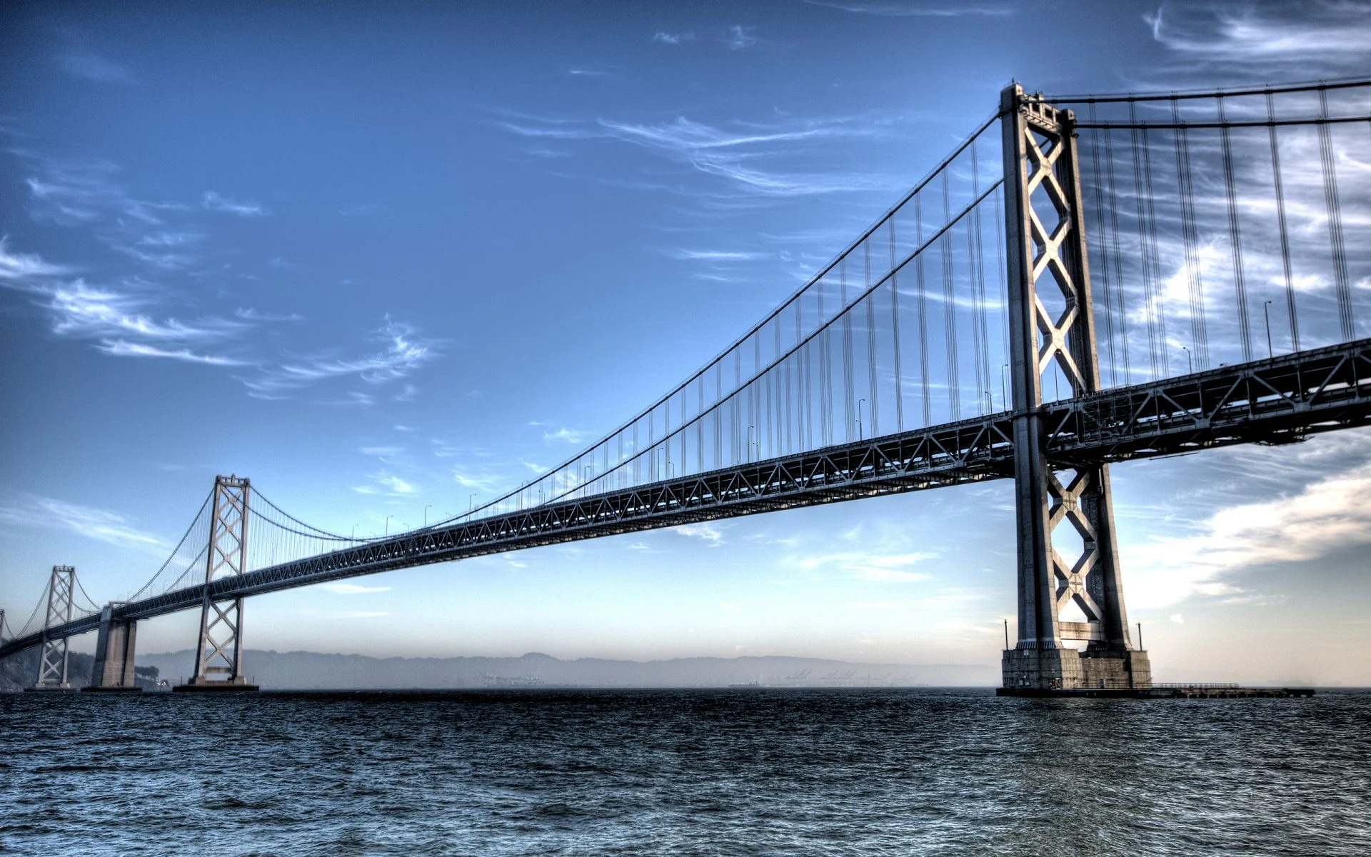 San Francisco Bay Bridge Blue Sky Wallpaper – free HD wallpaper