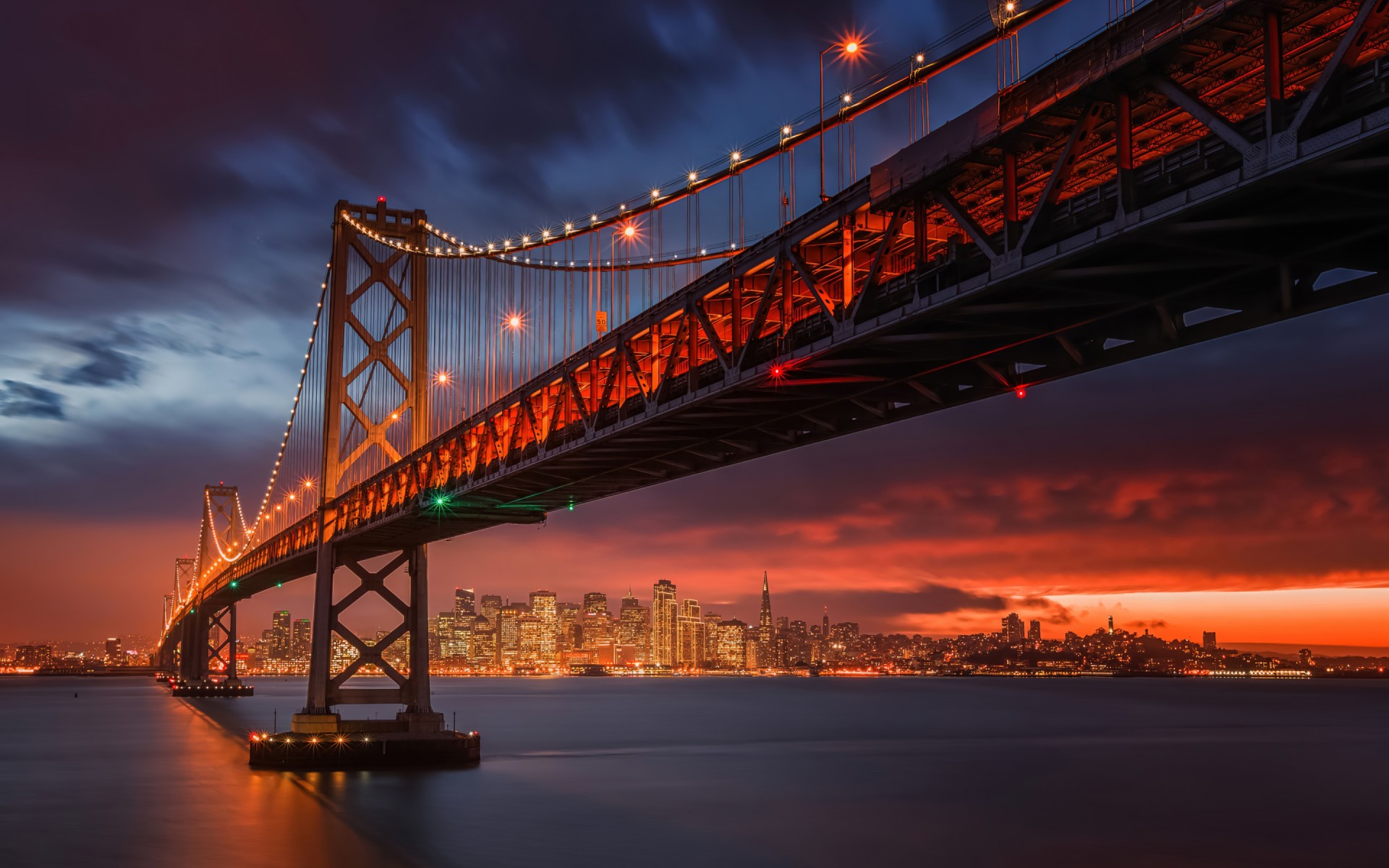 San Francisco Bay Bridge Sunset Wallpaper – free HD wallpaper