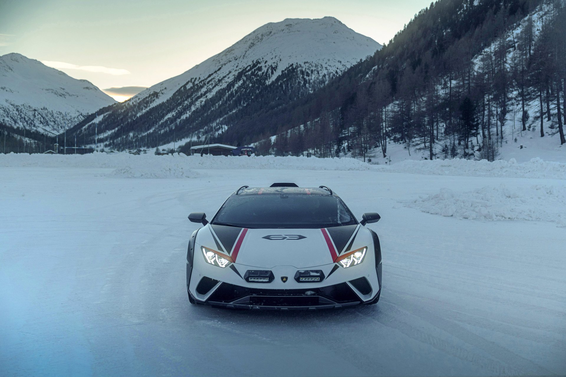 Snow Mountain Lamborghini Wallpaper – free HD wallpaper