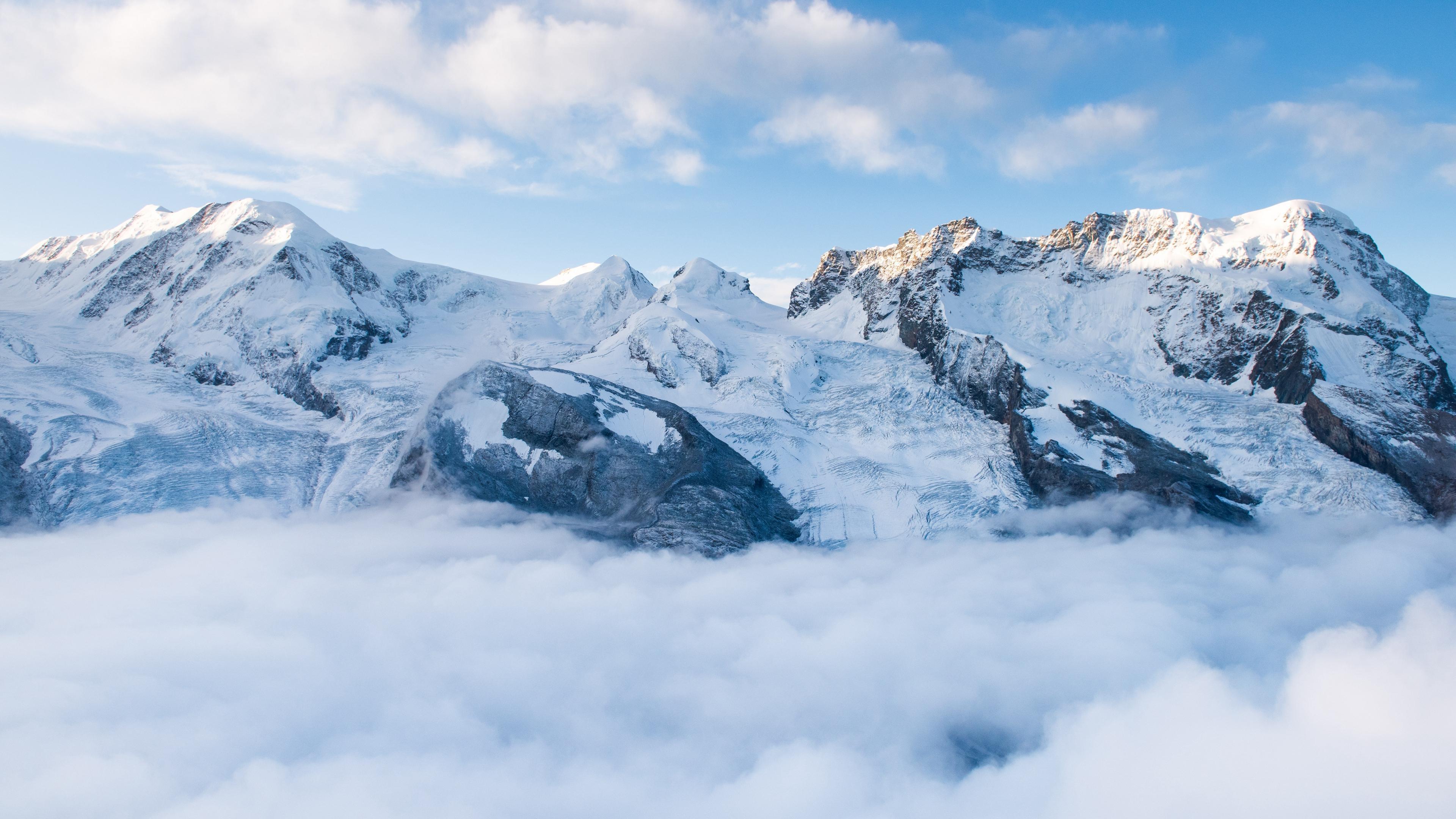 Snowy Alpine Peaks 4K Mountain Wallpaper