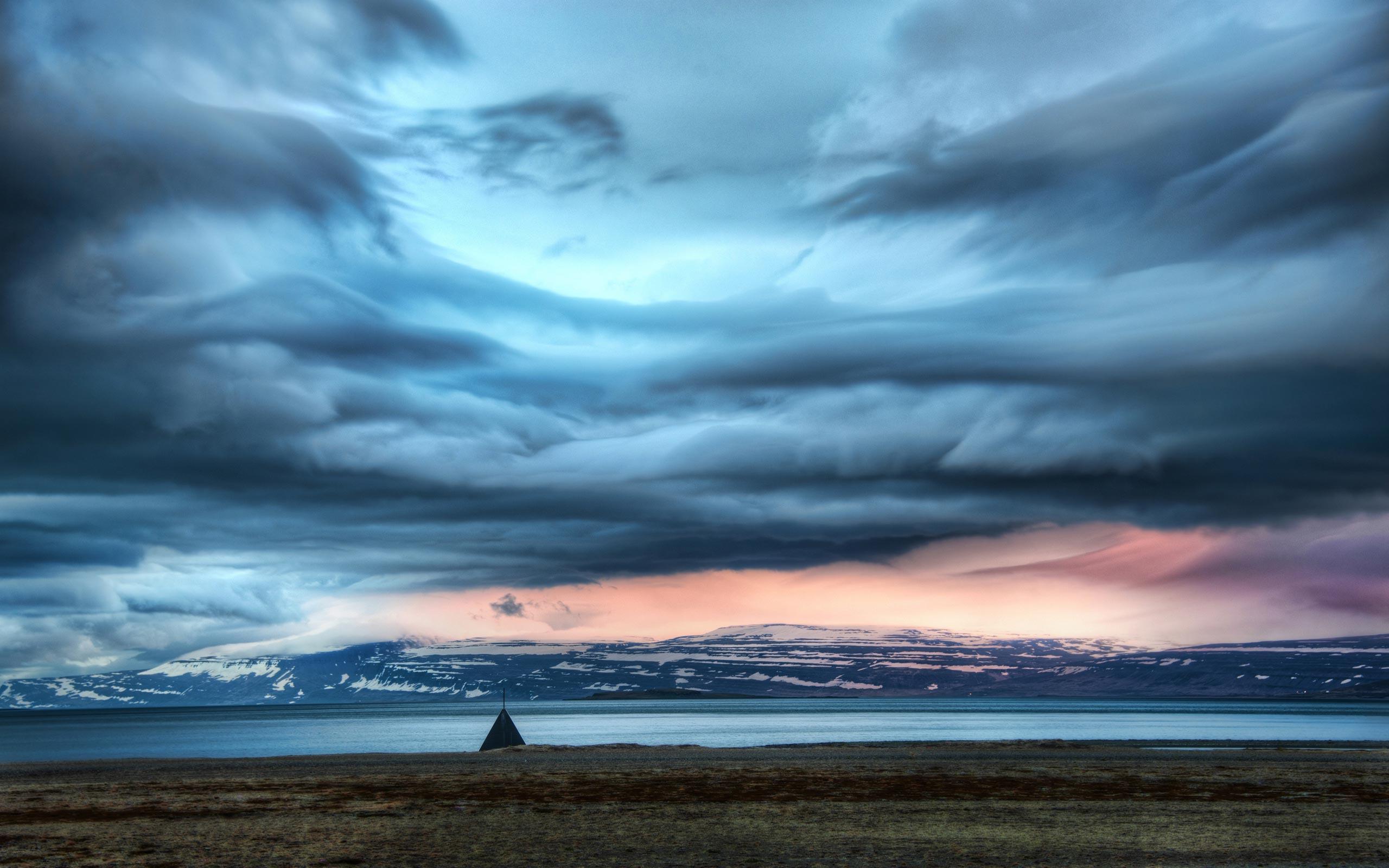 Storm Cloud Fjord Landscape Wallpaper – free HD wallpaper