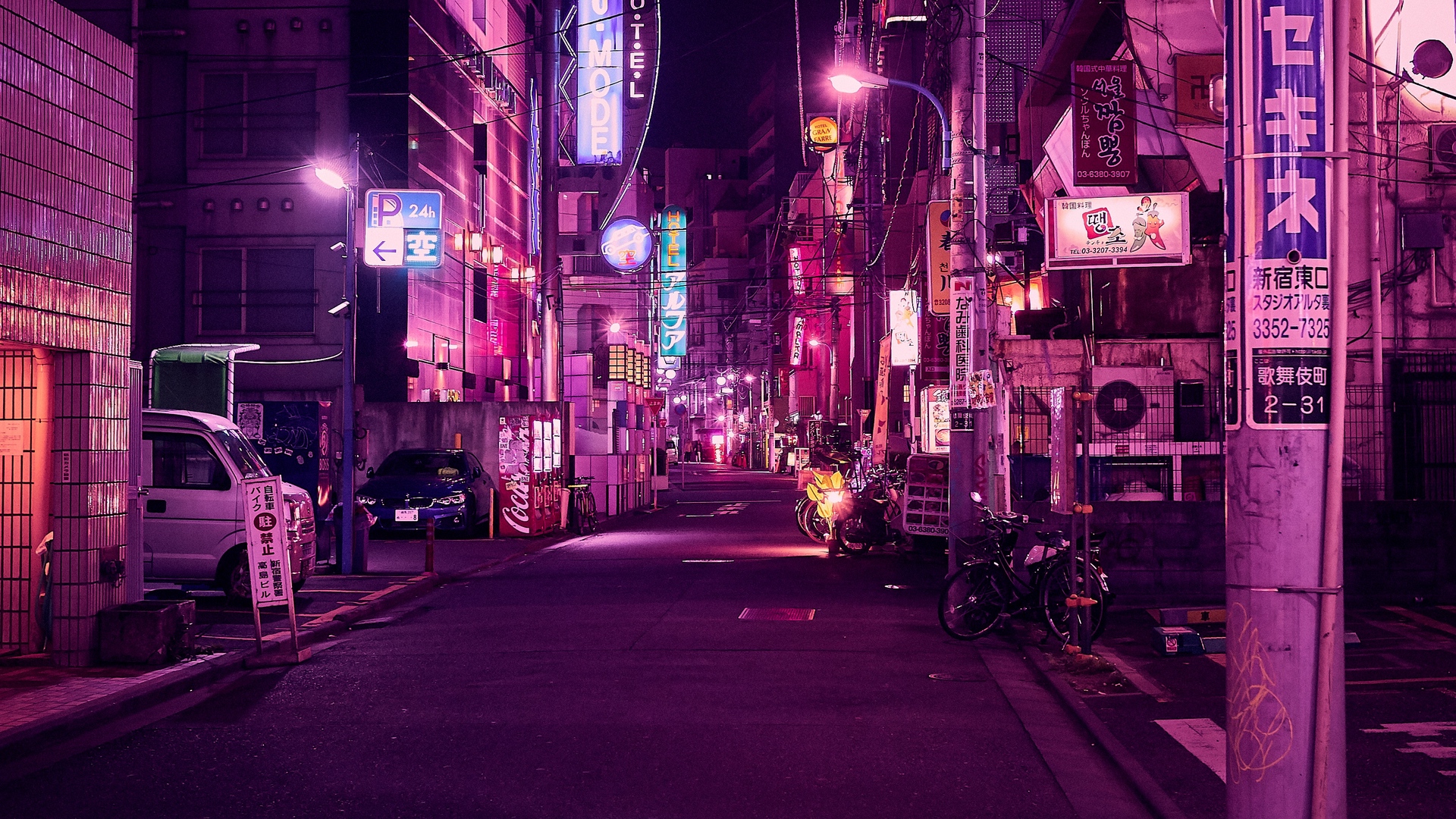 Pink Tokyo Neon Alley Wallpaper – free HD wallpaper