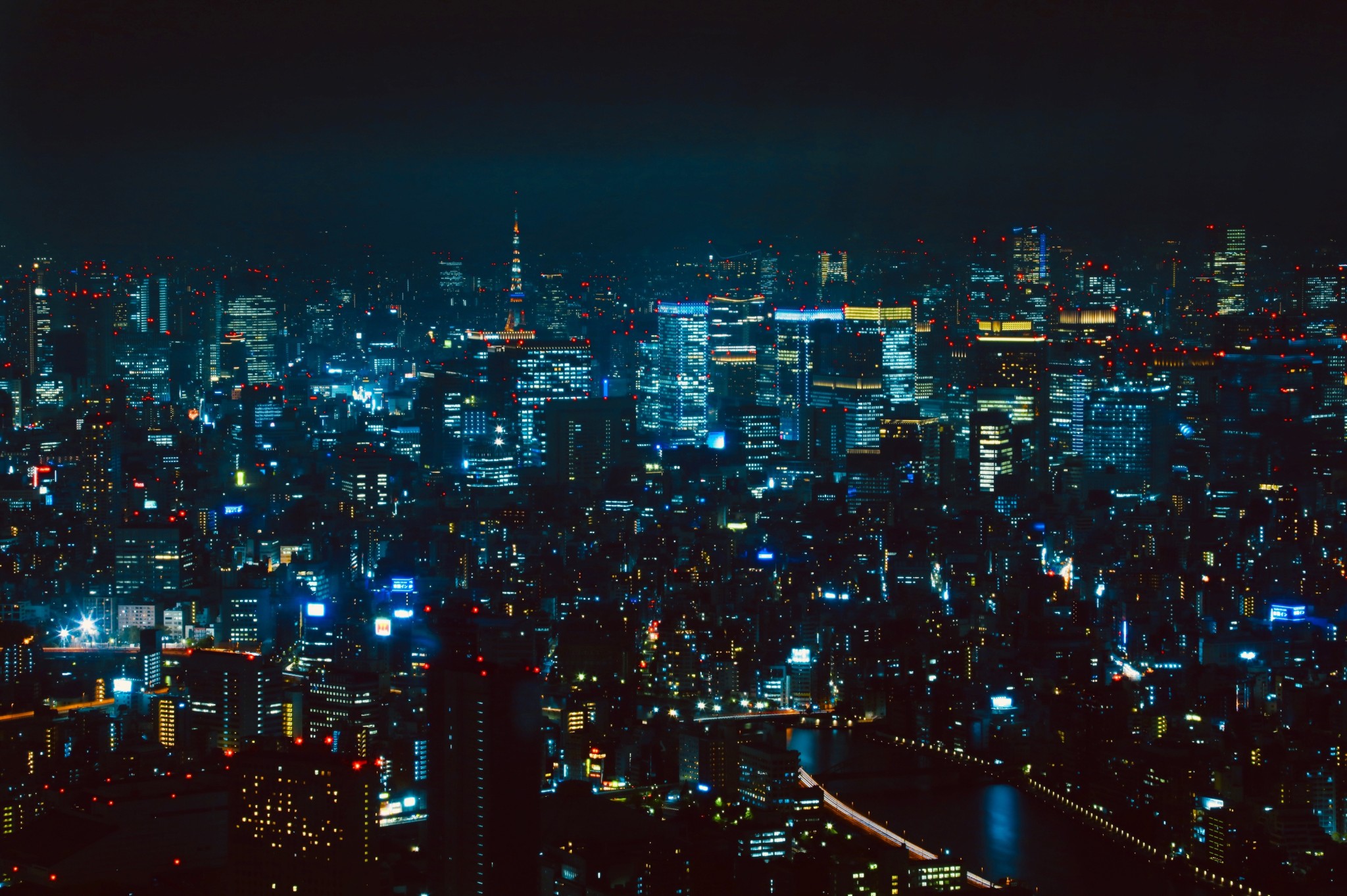 Tokyo Night Skyline 5K Wallpaper