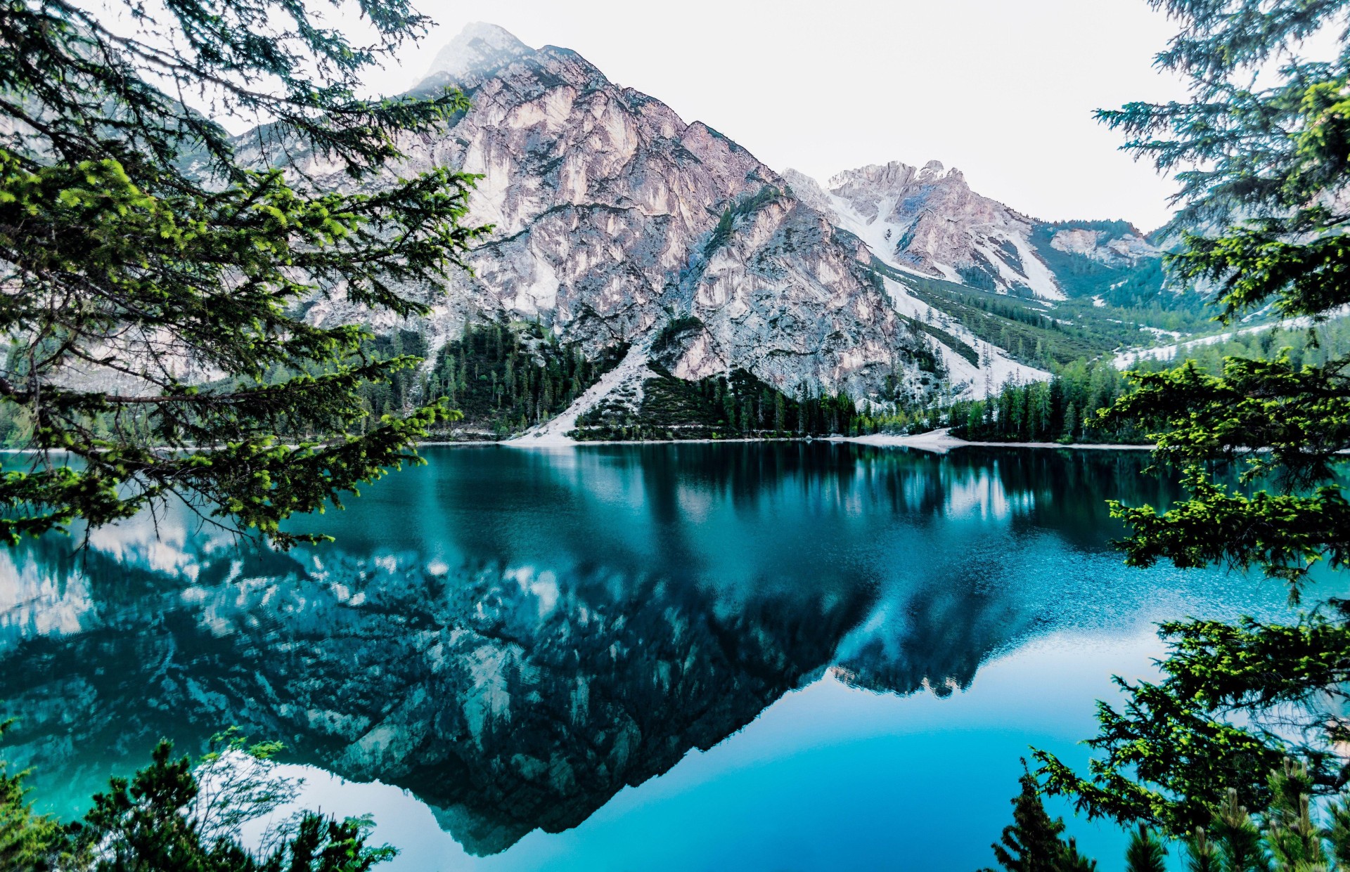 Turquoise Alpine Lake Reflection Wallpaper – free HD wallpaper