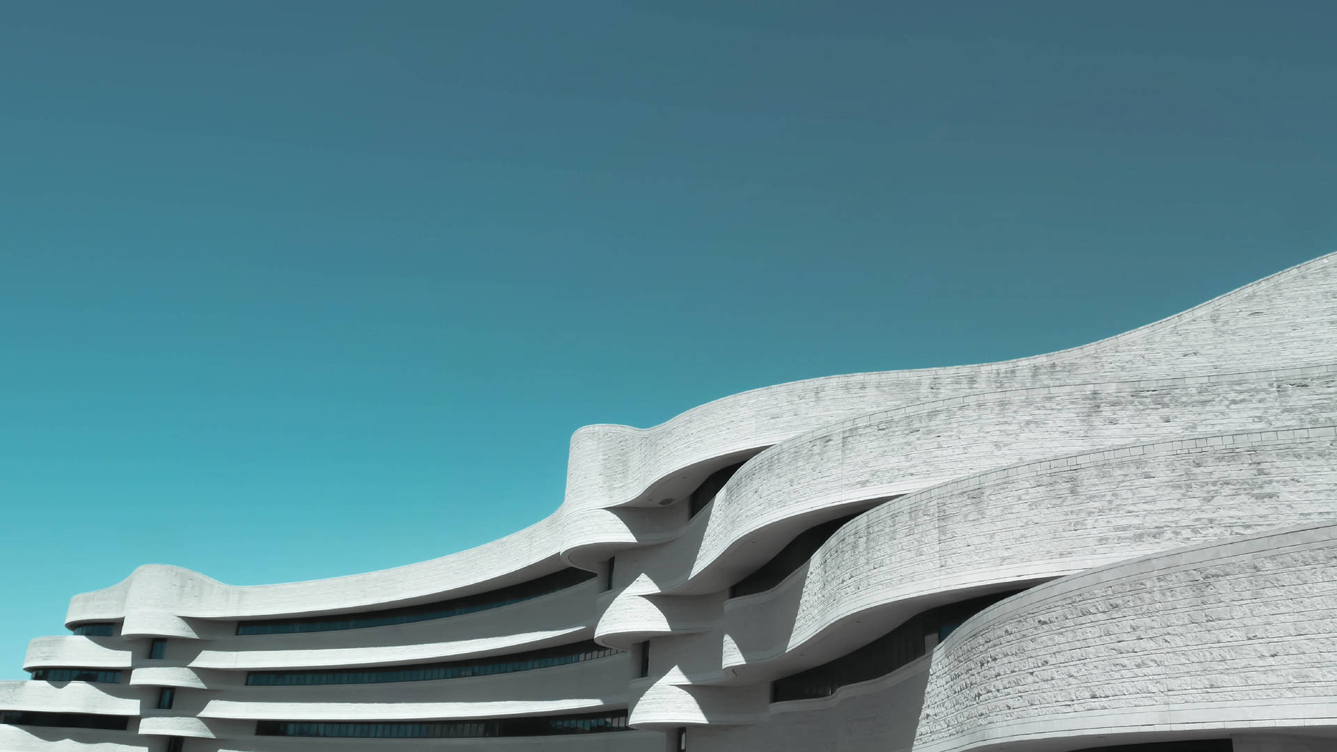 White Modern Architecture Blue Sky Wallpaper