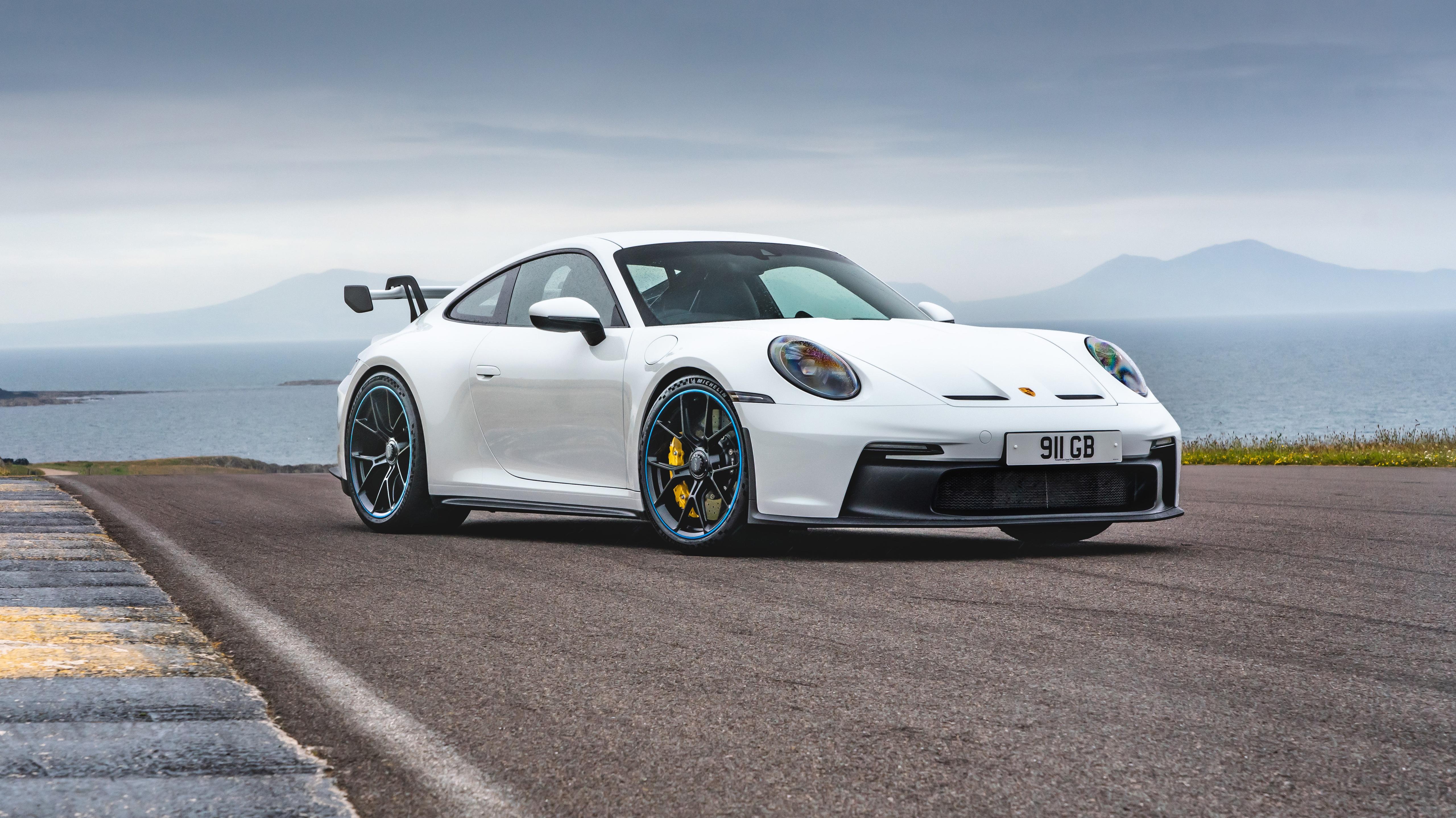 White Porsche 911 Coastal Road Wallpaper – free HD wallpaper