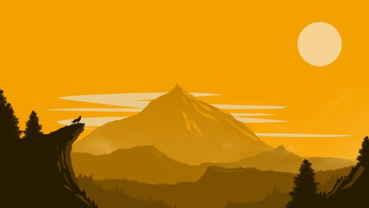 Golden Wolf Mountain Wallpaper