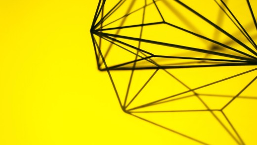 Yellow Geometric Wireframe Wallpaper