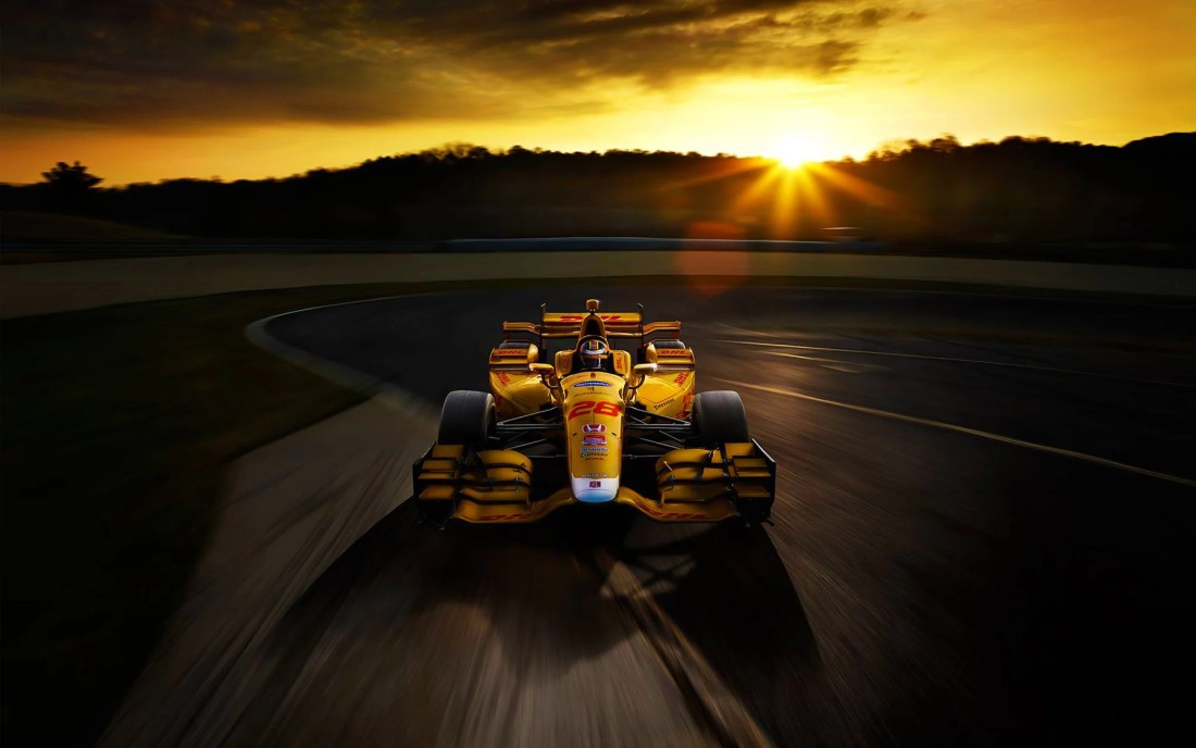 yellow-race-car-sunset-wallpaper-1920×1200