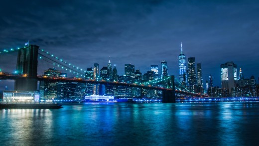 Brooklyn Bridge Night Skyline Wallpaper