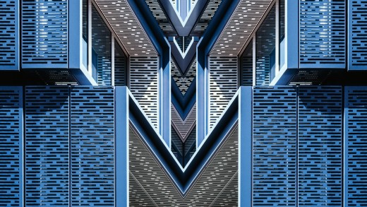Blue Green Geometric Spiral Wallpaper | Backdrova